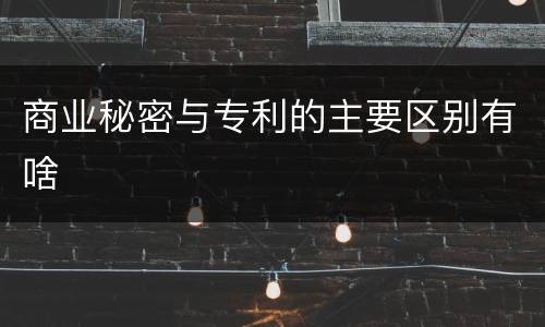 商业秘密与专利的主要区别有啥