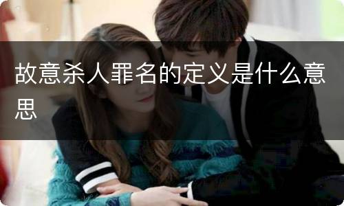 故意杀人罪名的定义是什么意思