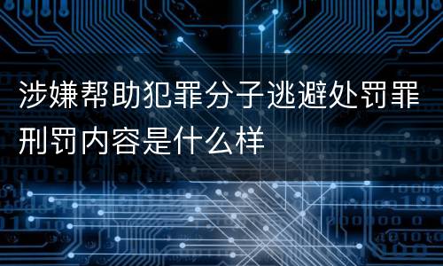 涉嫌帮助犯罪分子逃避处罚罪刑罚内容是什么样