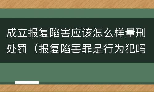成立报复陷害应该怎么样量刑处罚（报复陷害罪是行为犯吗）