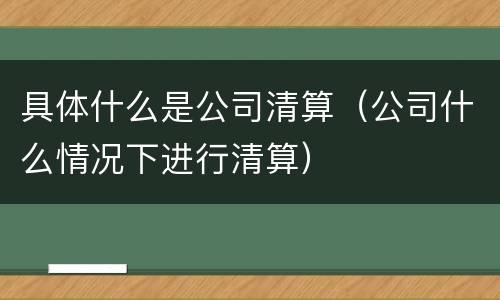 具体什么是公司清算（公司什么情况下进行清算）