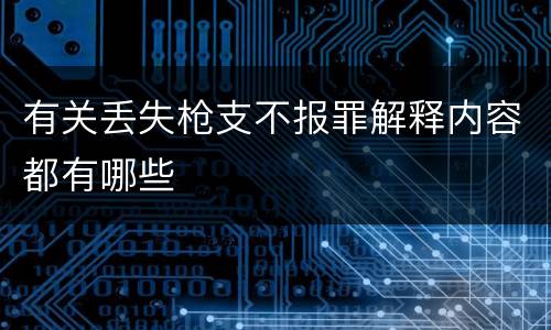 有关丢失枪支不报罪解释内容都有哪些