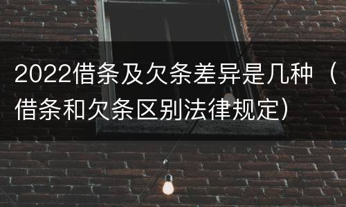 2022借条及欠条差异是几种（借条和欠条区别法律规定）