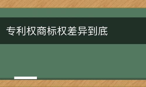 专利权商标权差异到底