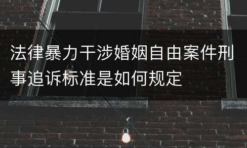 法律暴力干涉婚姻自由案件刑事追诉标准是如何规定