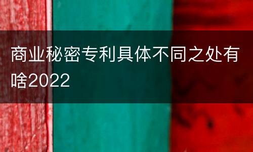 商业秘密专利具体不同之处有啥2022