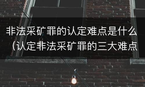 非法采矿罪的认定难点是什么（认定非法采矿罪的三大难点与出路）