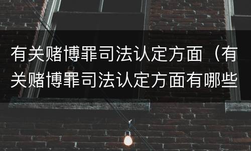 有关赌博罪司法认定方面（有关赌博罪司法认定方面有哪些）