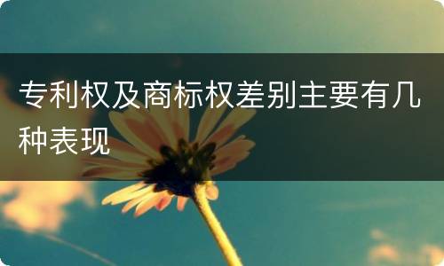 专利权及商标权差别主要有几种表现