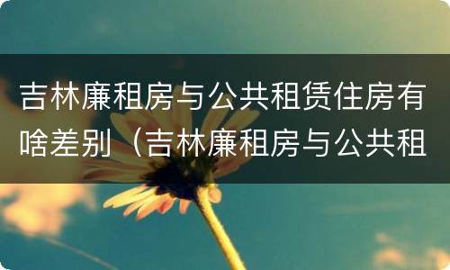 吉林廉租房与公共租赁住房有啥差别（吉林廉租房与公共租赁住房有啥差别吗）
