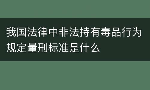 我国法律中非法持有毒品行为规定量刑标准是什么