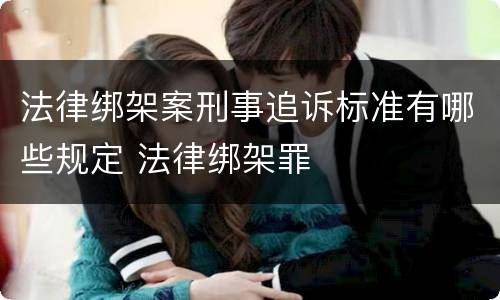 法律绑架案刑事追诉标准有哪些规定 法律绑架罪