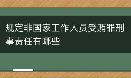 规定非国家工作人员受贿罪刑事责任有哪些