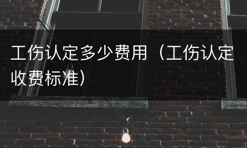 工伤认定多少费用（工伤认定收费标准）