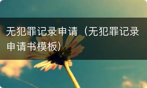 无犯罪记录申请（无犯罪记录申请书模板）