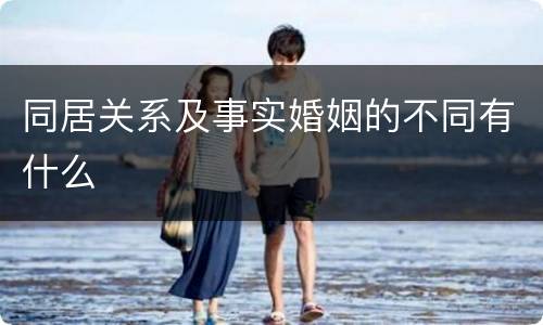 同居关系及事实婚姻的不同有什么