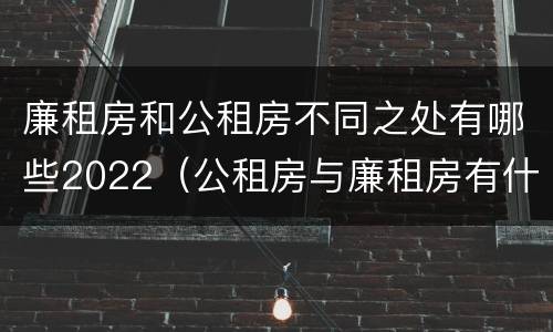 廉租房和公租房不同之处有哪些2022（公租房与廉租房有什么不同）