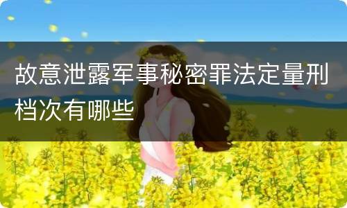 故意泄露军事秘密罪法定量刑档次有哪些