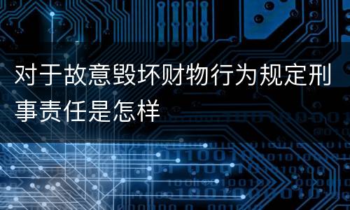 对于故意毁坏财物行为规定刑事责任是怎样