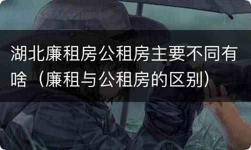 湖北廉租房公租房主要不同有啥（廉租与公租房的区别）