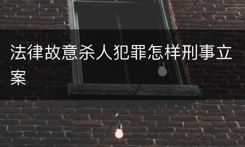法律故意杀人犯罪怎样刑事立案