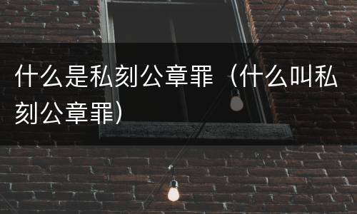 什么是私刻公章罪（什么叫私刻公章罪）
