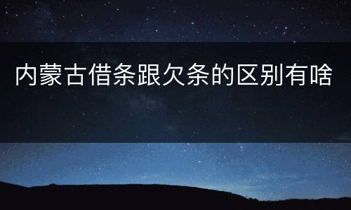 内蒙古借条跟欠条的区别有啥