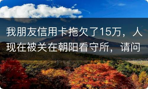 我朋友信用卡拖欠了15万，人现在被关在朝阳看守所，请问律师他这是什么情况