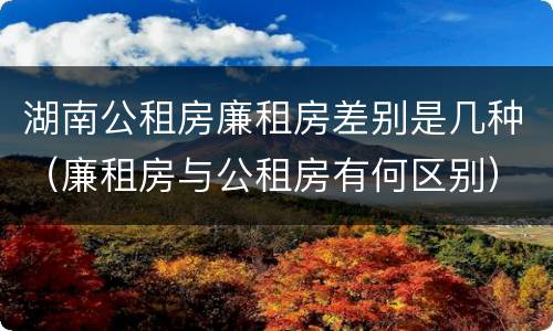 湖南公租房廉租房差别是几种（廉租房与公租房有何区别）