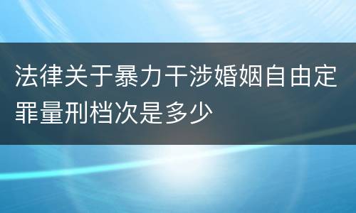 法律关于暴力干涉婚姻自由定罪量刑档次是多少