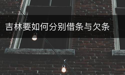 吉林要如何分别借条与欠条