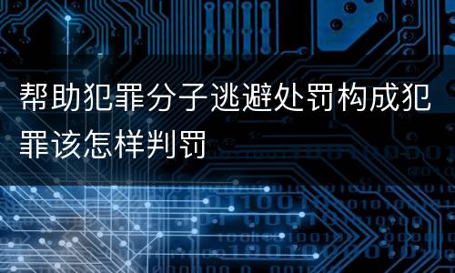 帮助犯罪分子逃避处罚构成犯罪该怎样判罚
