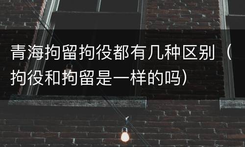 青海拘留拘役都有几种区别（拘役和拘留是一样的吗）