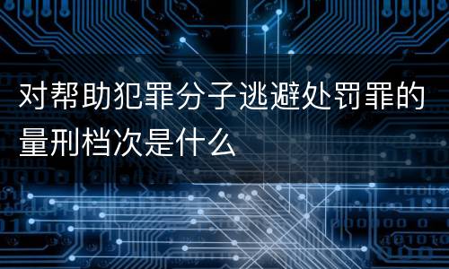 对帮助犯罪分子逃避处罚罪的量刑档次是什么