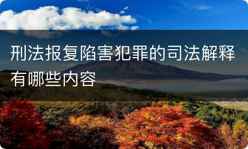 刑法报复陷害犯罪的司法解释有哪些内容