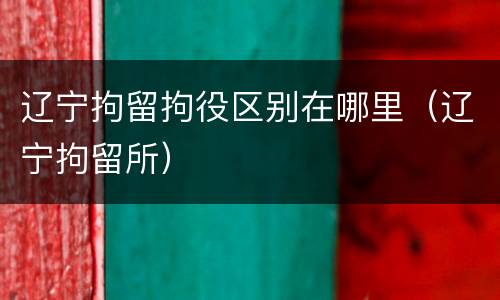 辽宁拘留拘役区别在哪里（辽宁拘留所）
