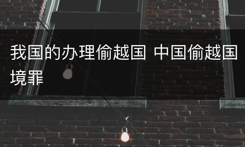 我国的办理偷越国 中国偷越国境罪