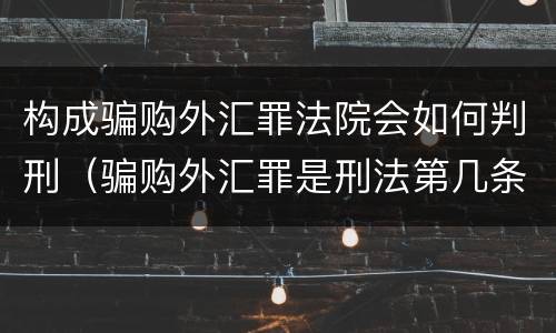构成骗购外汇罪法院会如何判刑（骗购外汇罪是刑法第几条）