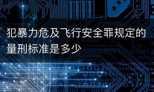 犯暴力危及飞行安全罪规定的量刑标准是多少