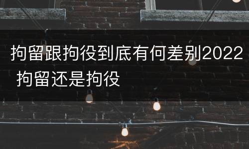 拘留跟拘役到底有何差别2022 拘留还是拘役