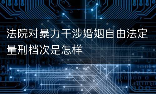 法院对暴力干涉婚姻自由法定量刑档次是怎样
