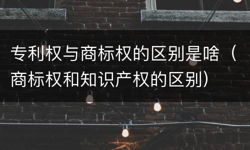 专利权与商标权的区别是啥（商标权和知识产权的区别）