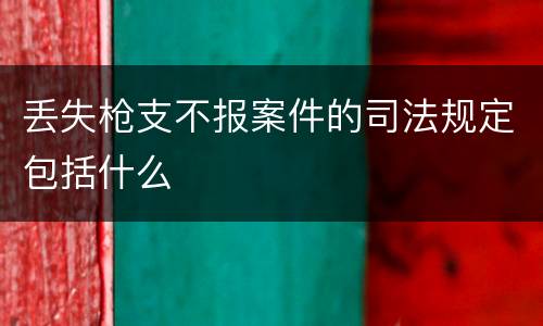 丢失枪支不报案件的司法规定包括什么
