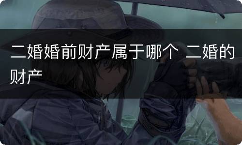 二婚婚前财产属于哪个 二婚的财产