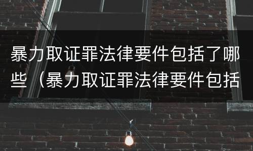 暴力取证罪法律要件包括了哪些（暴力取证罪法律要件包括了哪些内容）