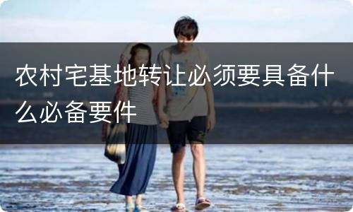 农村宅基地转让必须要具备什么必备要件