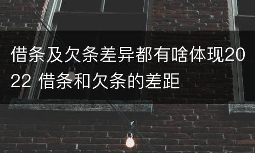 借条及欠条差异都有啥体现2022 借条和欠条的差距