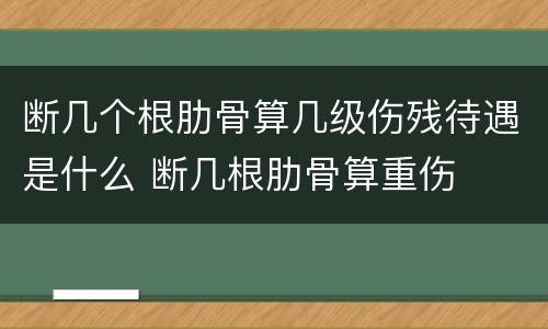 断几个根肋骨算几级伤残待遇是什么 断几根肋骨算重伤