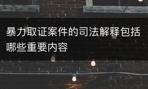 暴力取证案件的司法解释包括哪些重要内容