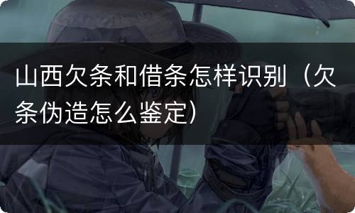 山西欠条和借条怎样识别（欠条伪造怎么鉴定）